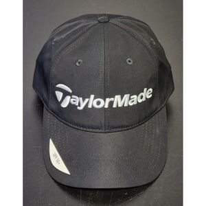 Taylormade UPF 50+ Black/White Golf Adjustable Strap Embroidered Cap‎ Hat
